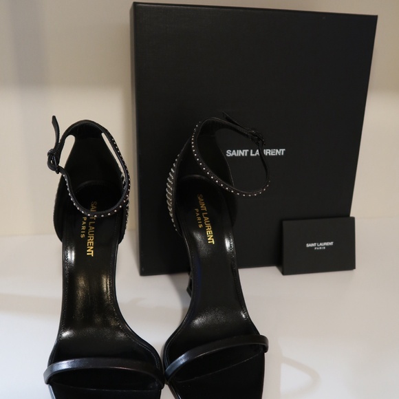 Yves Saint Laurent Black Studded Opyum Heels - Picture 3 of 7
